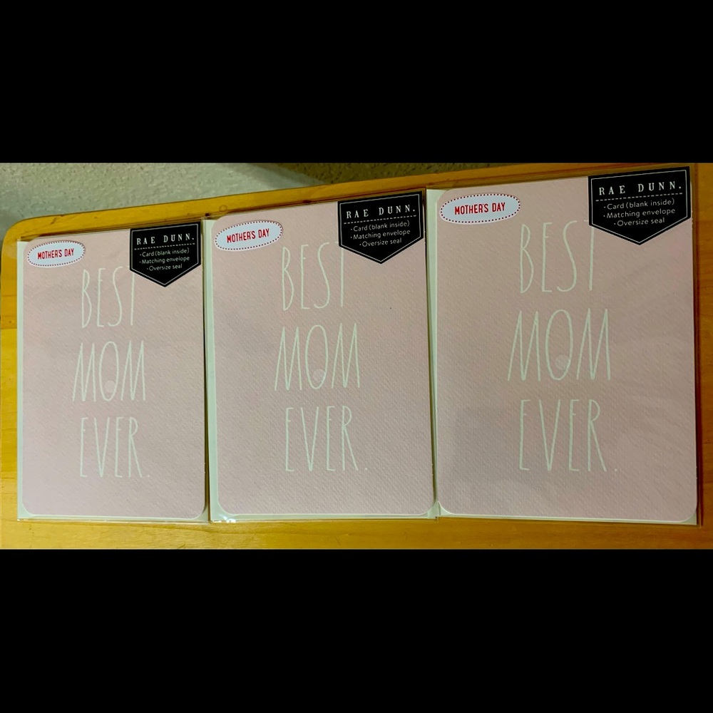 Rae Dunn Best Mom Ever Greeting Cards x 3